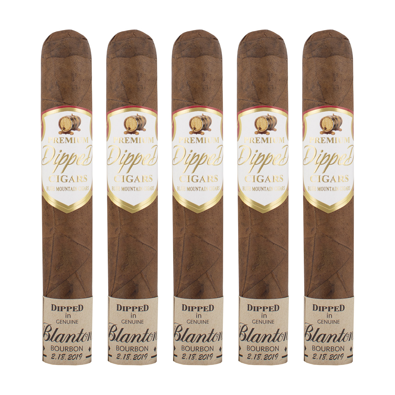 Blue Mountain Genuine Blanton's Bourbon Robusto Cigar - 5 Pack